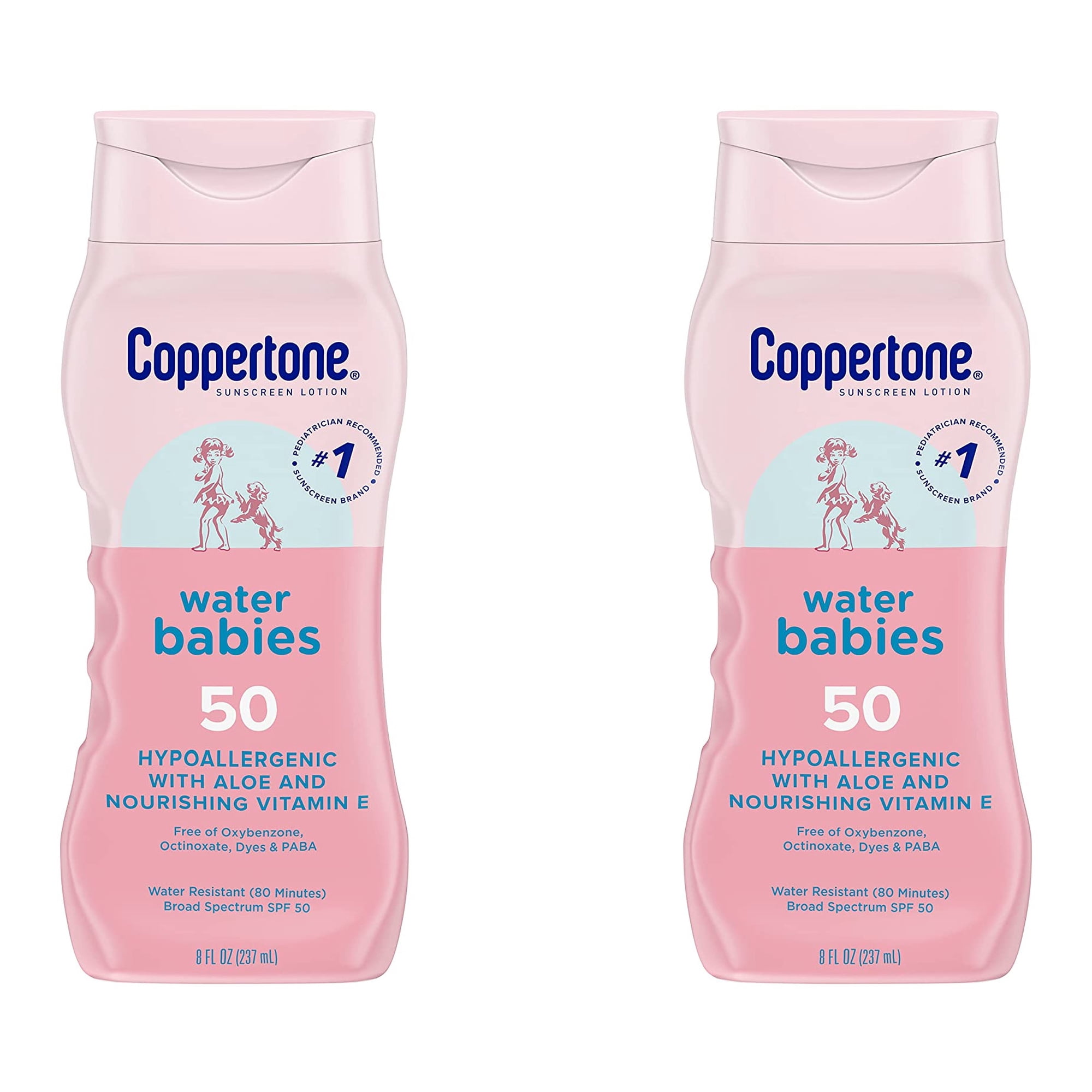 Coppertone WaterBabies SPF 50 Baby Sunscreen Lotion Sunscreen SPF 50 8 Fl Oz (Pack of 2)