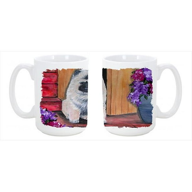 Keeshond Dishwasher Safe Microwavable Ceramic Coffee Mug 15 oz
