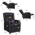 thumbnail image 3 of Goplus Massage Gaming Recliner Chair Single Living Room Sofa Home Theater Seat Purple, 3 of 10