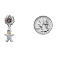thumbnail image 3 of Delight Jewelry Two-tone Gingerbread Man with Crystal Buttons - Two-tone Daisy Flower Post Earrings, 3 of 4