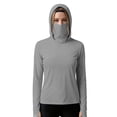 thumbnail image 5 of Oiangi Women's UPF 50+ Sun Hoodie with Face Mask Protection SPF Long Sleeve Shirts Quick Dry Thumb Holes Hiking Rash Guard Dark Gray L, 5 of 6