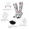 thumbnail image 4 of Bingfone Compression Socks for Women and Men Long Socks for Running Athletic Cycling Nurse-London Symbols1, 4 of 8