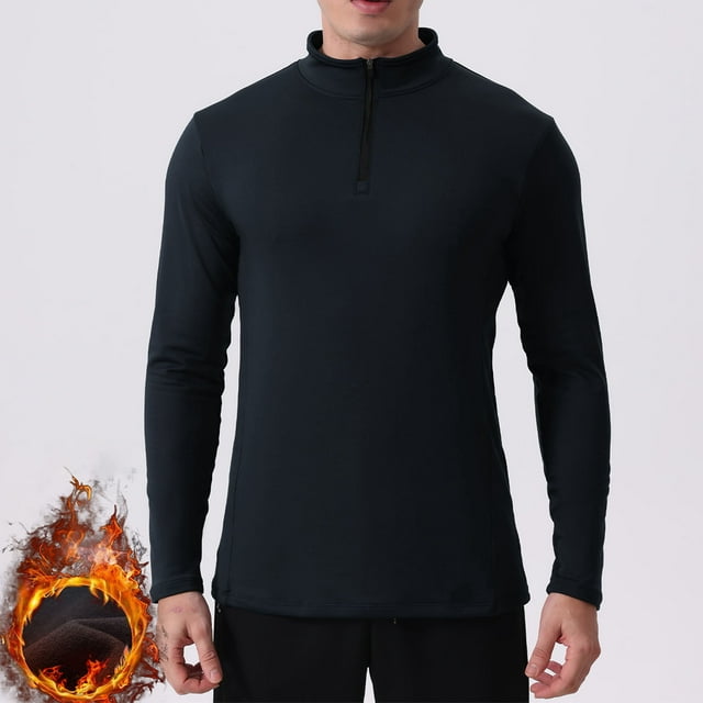 pstuiky mangas largas para hombre, Ropa deportiva de secado rápido para hombre, estilo casual, color sólido, para correr, fitness, elástica, de polar Tops casuales para hombres m