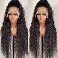 thumbnail image 2 of Front lace 13*4 wig black small curling tube long curly hair full head cover, 2 of 10