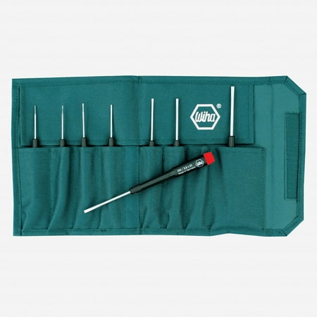 Wiha 26099 8 Piece Precision Slotted Screwdriver Pouch Set