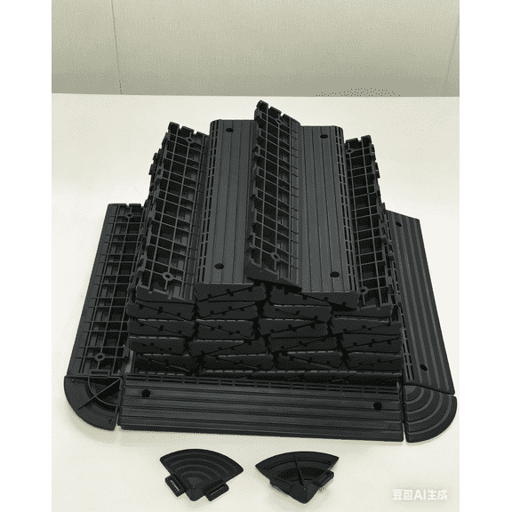 Anykoon Auxiliary products for splicing plastic floors, 60 edge sealing strips and 4 corners,decking tiles accessories,Dark Gray