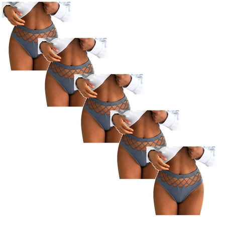 

Women Underwear Brief Hot Crochet Lace Lace-up Panty Hollow Out Panties 5PC