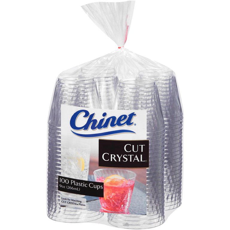 Chinet Crystal® Premium Disposable Plastic Cups, Clear, 9 oz, 50