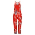 thumbnail image 4 of Cyber&Monday Deals Dyegold Jumpsuits for Women Casual, Women Rompers and Jumpsuits Floral Print Baggy Bohemian Wide Leg Bib Playsuit Long Pants Sleeveless ​V-Neck ​Rompers, 4 of 5