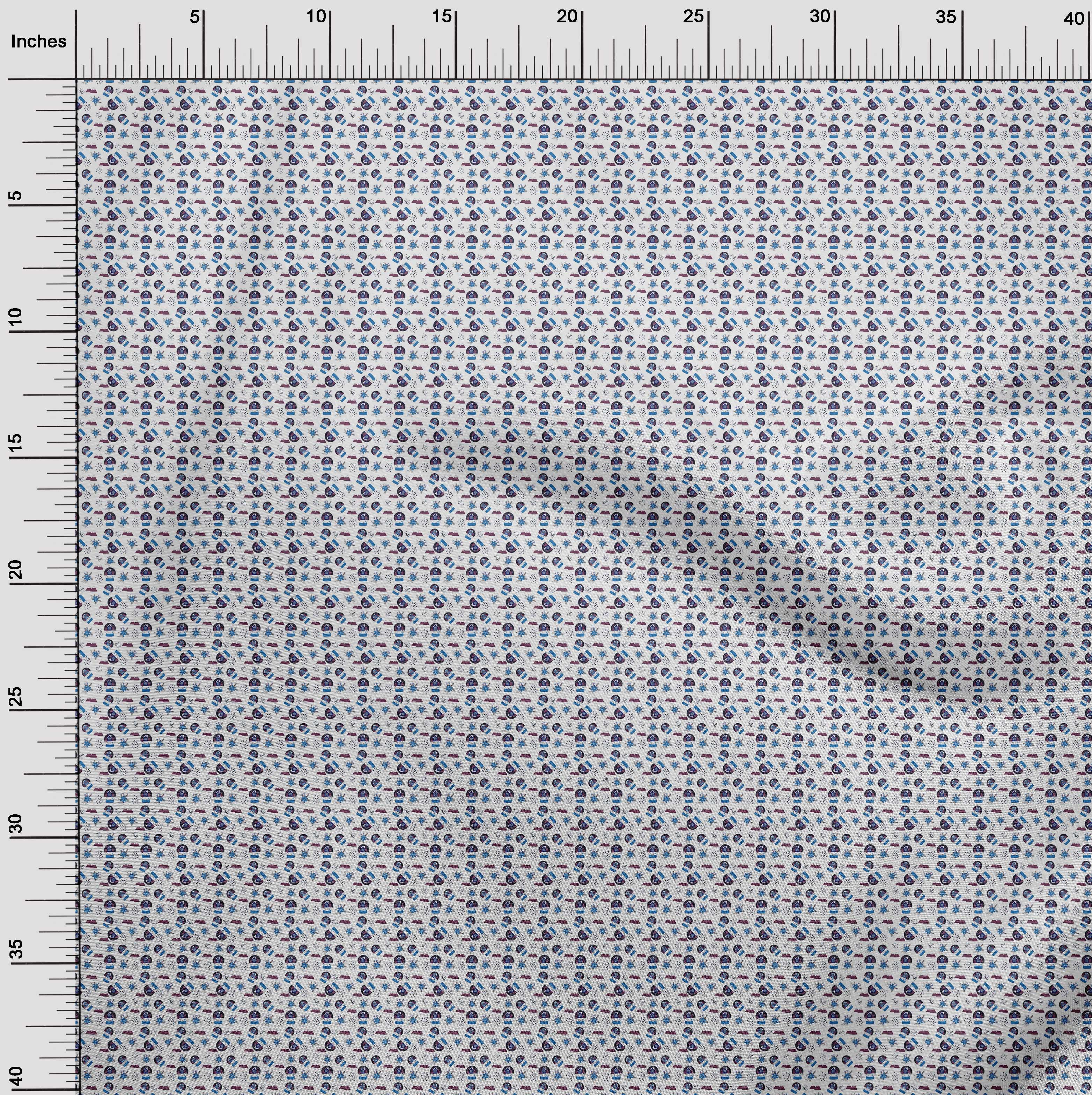 oneOone Cotton Silk Blue Fabric Christmas Sewing Craft Projects Fabric Prints By Yard 42 Inch Wide