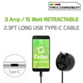 thumbnail image 5 of Cellet TCUSBC30R Type-C Powerful Fast Charging Wall Charger Compact Retractable (3A/15W) for One Plus OnePlus 3, 3T, 5,5T, 6, 6T and other TYPE C Connector Smartphones, 5 of 8