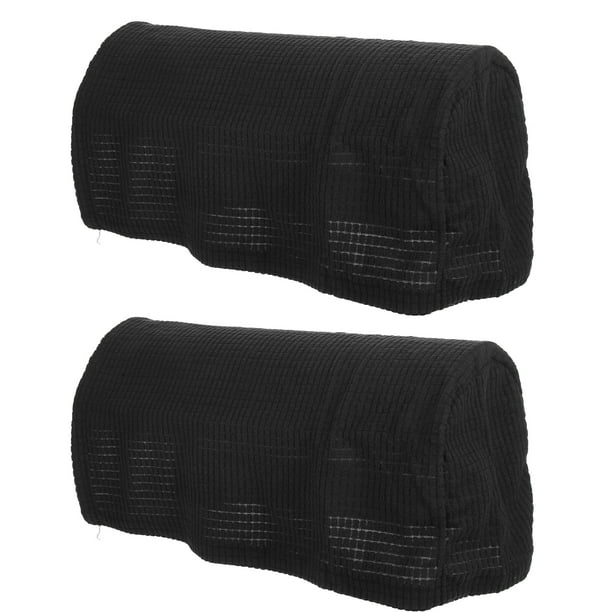 2 fundas elásticas universales para reposabrazos de sofá, sencillas, para el lateral del sofá, tela protectora para el hogar y la oficina (negro)
