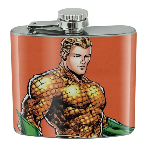 Aquaman Character Stainless Steel 5oz Hip Drink Kidney Flask