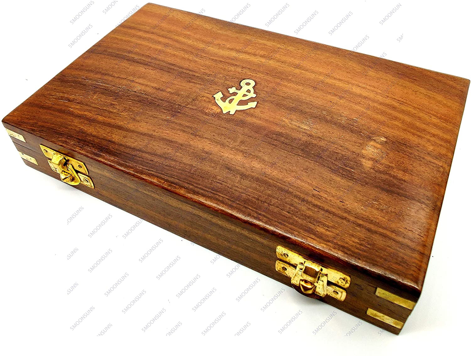 5MOONSUN5's Proportional Divider Set of 5, Full Brass dividers with Executive Wooden Box, Single Handed 8" Brass Navigational Dividers Compass Set for Maritime, Naval, Geometry and Drafting