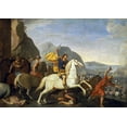 thumbnail image 2 of Falcone, Aniello 32x24 White Modern Wood Framed Museum Art Print Titled - Saint James at The Battle of Clavijo, 2 of 4