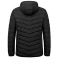 thumbnail image 3 of Men's Packable Hooded Puffer Jacket, Water Resistant Windproof with 5 Zip Pockets for Hiking Travel Black S, 3 of 8