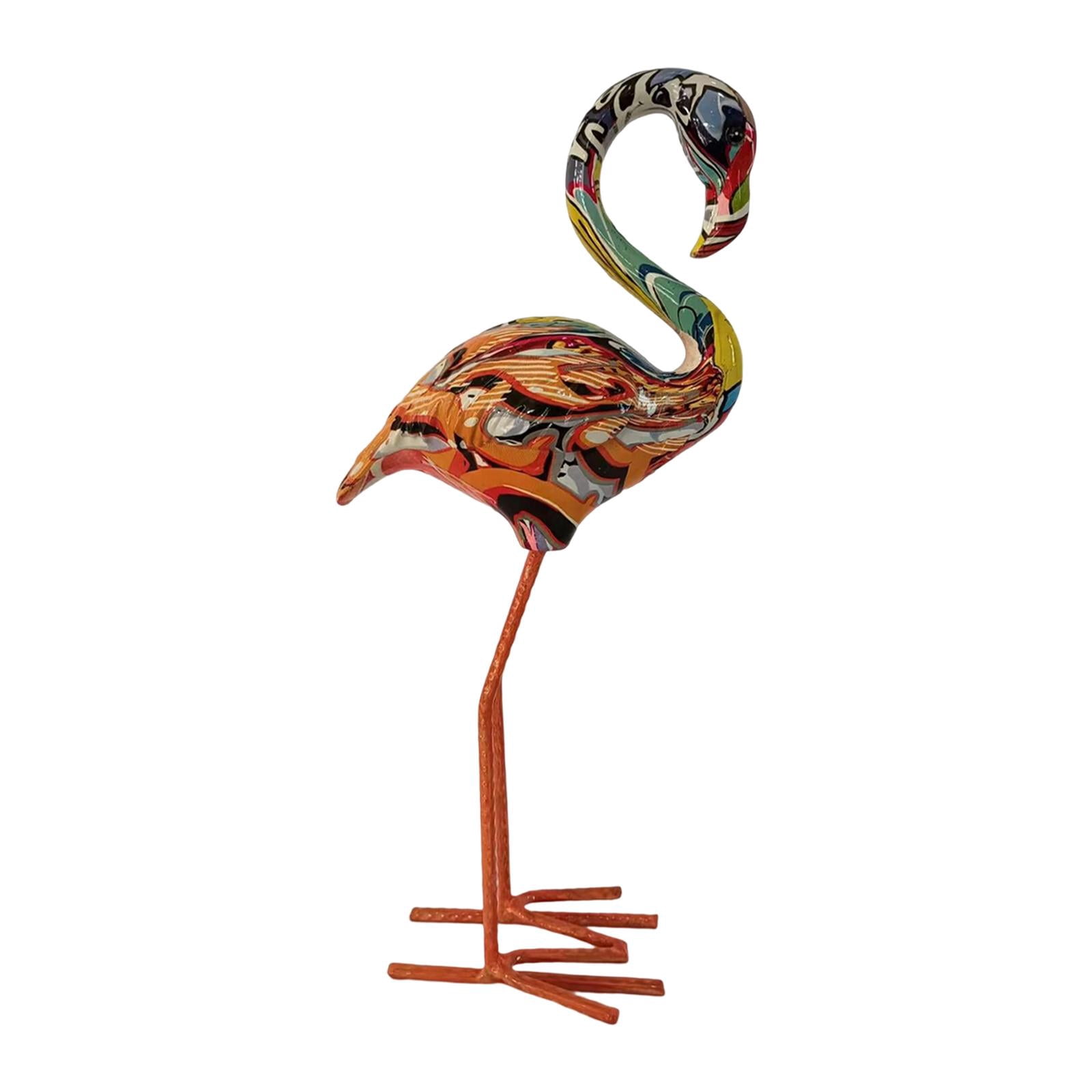 yotijay Flamingo Garden Statue Birds Sculptures Indoor Outdoor Lawn Home Ornaments Resin A