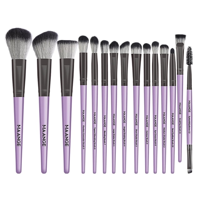 Juego de 15 brochas para maquillaje de ojos con mango de plástico, brocha para sombra de ojos con pelo de nailon Wmkox8yii hjk2115