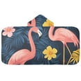 thumbnail image 5 of Yayeee Kids Hooded Towels Toddler Soft Absorbent Beach Bathing Wrap 50" x 23.5", Floral Flamingo, 5 of 5