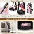 thumbnail image 6 of Infans 4-in-1 Double Pet Stroller w/ Detachable Carrier Travel Carriage for Cats Pink, 6 of 7