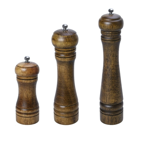 SOPOTUTU Manual Wooden Pepper Mill with Adjustable Thickness and Freshness Lock