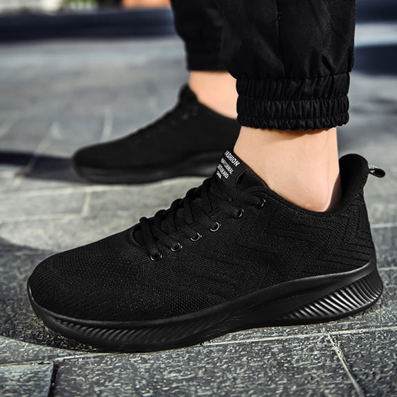 Men's Running Shoes Lace‑Up Mesh Upper Athletic Sneakers with Curved Midsole for Daily Walking and Casual Outdoor Activities