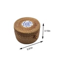 thumbnail image 2 of Autumn Rattan Woven Round Coffee Table Sundries Remote Control Modern Desktop Decorations Finishing with Lid Storage Box, 2 of 8