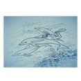 thumbnail image 2 of Sea Animals Cutting Board, Sketch of Scuba Diver Holding Fin of Dolphin over Coral Reefs Fish Underwater, Decorative Tempered Glass Cutting and Serving Board, Small Size, Multicolor, by Ambesonne, 2 of 5