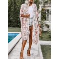 thumbnail image 4 of Kimono Cardigan en Chiffon à Imprimé Floral pour Femmes Mode Plage Hauts Longs Amples, 4 of 8