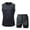 Dark Gray, variant on Bovxnpu Men's Clothing Set 2 Piece Outfits Tracksuit Sleeveless Crew Neck Men's Casual Button Shirt Pants Set