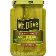 Mt. Olive Zesty Garlic Kosher Pickle Spears, 24 fl oz Jar