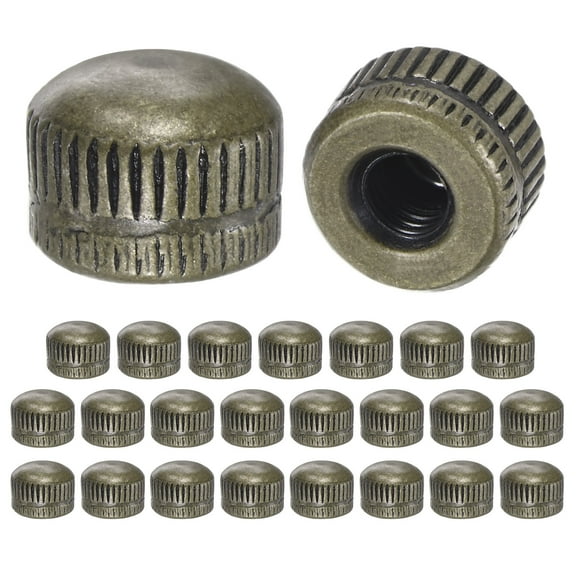 8-Pack Threaded Cap Nuts, M4x11mm Screw Caps for Light Fixture, Female Knurled Knob Nut for Ceiling Light Cover Replacement [Bronze Tone]