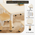 thumbnail image 4 of Kids Table and 6 Chair Set with Storage Box, Height Adjustable Toddler Table and Chairs Set for Ages 2-10, Graffiti Desktop, Non-Slip Legs, Children Activity Table for Daycare Classroom Home, 4 of 7