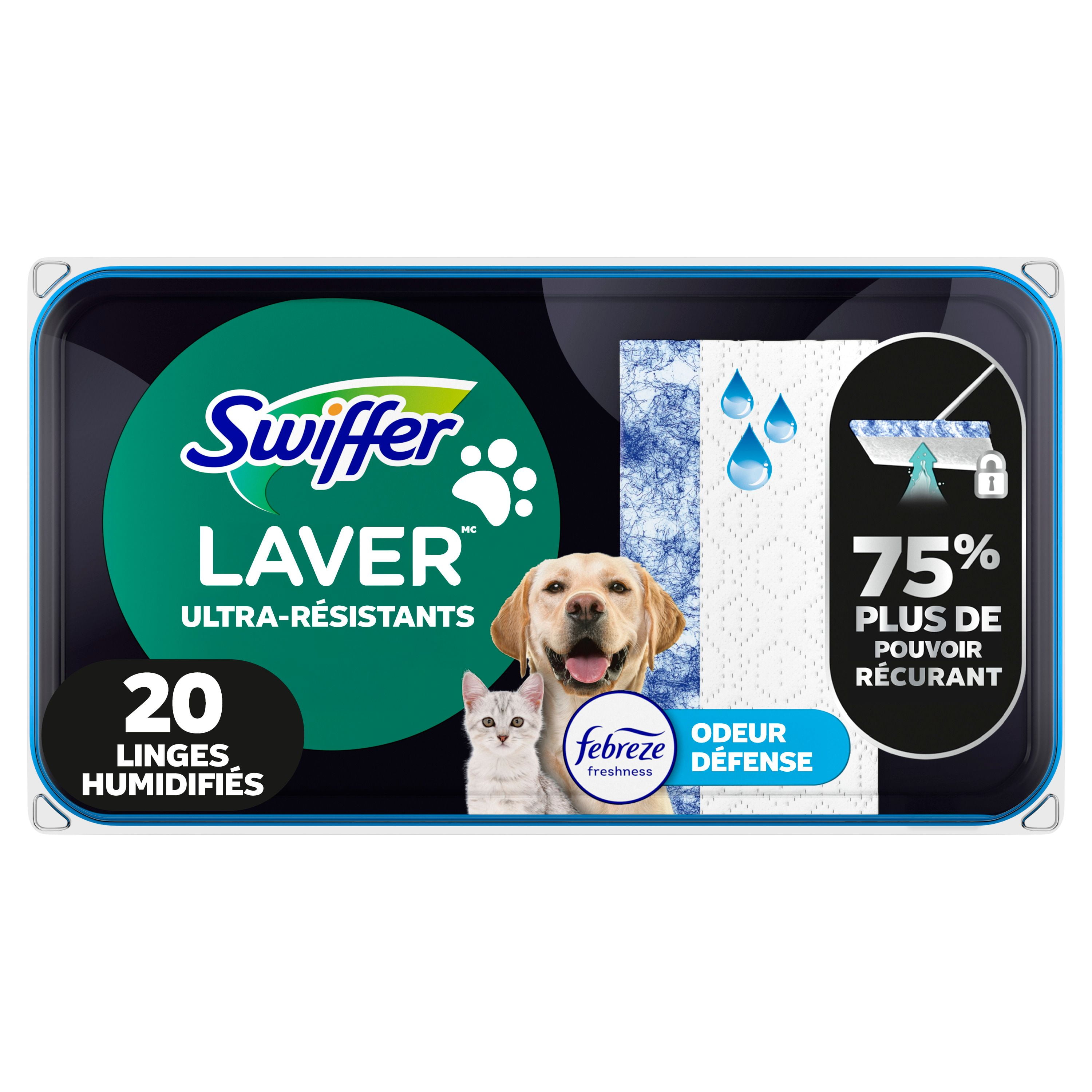 Swiffer Sweeper Pet Heavy Duty Wet Multi-Surface Cloth Refills for Floor Mopping and Cleaning, Fresh Scent, 20CT