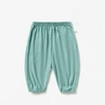 thumbnail image 2 of LIIPEE Girls Boys Harem Pants Solid Color Elastic Waist Wide Leg Ankle-Tied Trousers Lantern Pants Trendy Hiking Pants,Green,18-24 Months, 2 of 3