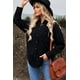 thumbnail image 3 of ABPHQTO Camisa de mujer de pana negra con bolsillo con botones, 3 of 5