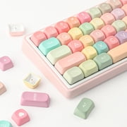 COSTOM MOA Profile Keycaps, 134 Keys PBT Keycap Dye-Sublimation Rainbow Candy Cute Keycaps, Round Colorful Custom Key Cap for 61/64/68/84/87/100/104/108 Cherry Gateron MX Mechanical Keyboards