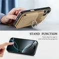 thumbnail image 3 of Designed for iPhone 14 Back Wallet Case with Card Holder Slots, [Rotatable Ring Holder Stand & Secure Grip Ring] [RFID Blocking PU Leather Protection] Shockproof Protective Cover, Khaki, 3 of 12