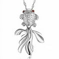 thumbnail image 2 of AYYUFE Women's 925 Sterling Silver Goldfish Pendant Long Chain Necklace, 2 of 6