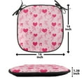thumbnail image 4 of Love Chair Seating Cushion, Pattern with Silhouettes of Angel Heart Bird and Calligraphic Text Love Art Print, Soft Seat Pads for Office with Anti-slip Backing, 16"x16", Rose Pink, by Ambesonne, 4 of 5