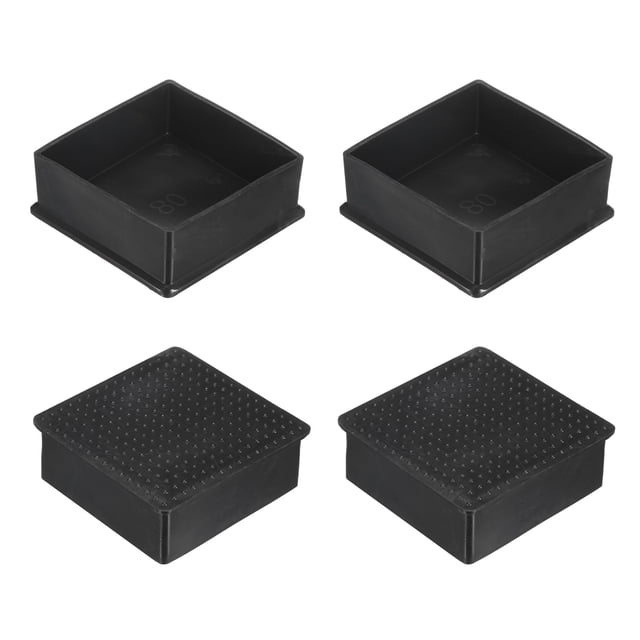 Uxcell 4-Pack Tapas de Pierna Cuadradas para Muebles, Tapas de Pierna de 3.15" (80mm) para Sillas/Mesas/Camas