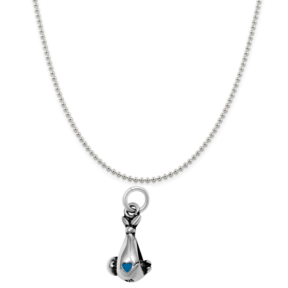 Snake or Ball Chain Necklace Sterling Silver Large Satin Number 12 on a Sterling Silver Cable