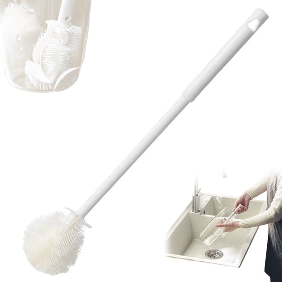 Bottle Brush, Long Handle Cup Cleaner Brush, Bottle Scrubber, Portable Cleaning Brush for Cups, Wine Glasses, Water Bottles, Baby Bottles and Vacuum Flasks
