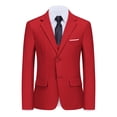 thumbnail image 2 of ETHAN Kids Suits for Boys 7 Pieces Formal Suit Boys Dress Shirts Ring Bearer Outfit Slim Fit Dresswear Suit Red 7 Years, 2 of 8