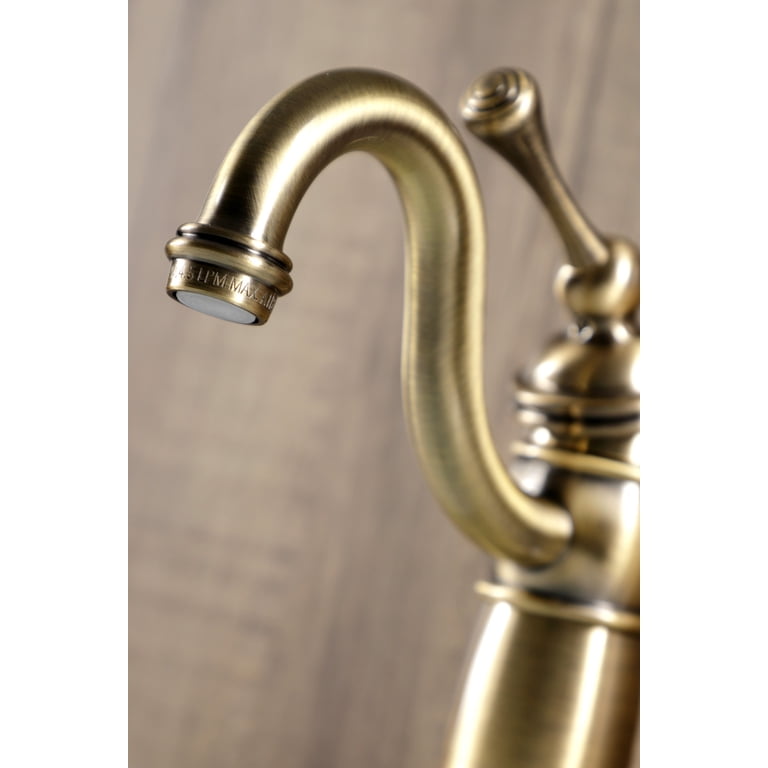 Kingston Brass KB1493AL Bar Faucet – 4-3/4″ Spout Reach, Vintage Brass Finish, 2-Hole Deck Mount, 1.8 GPM
