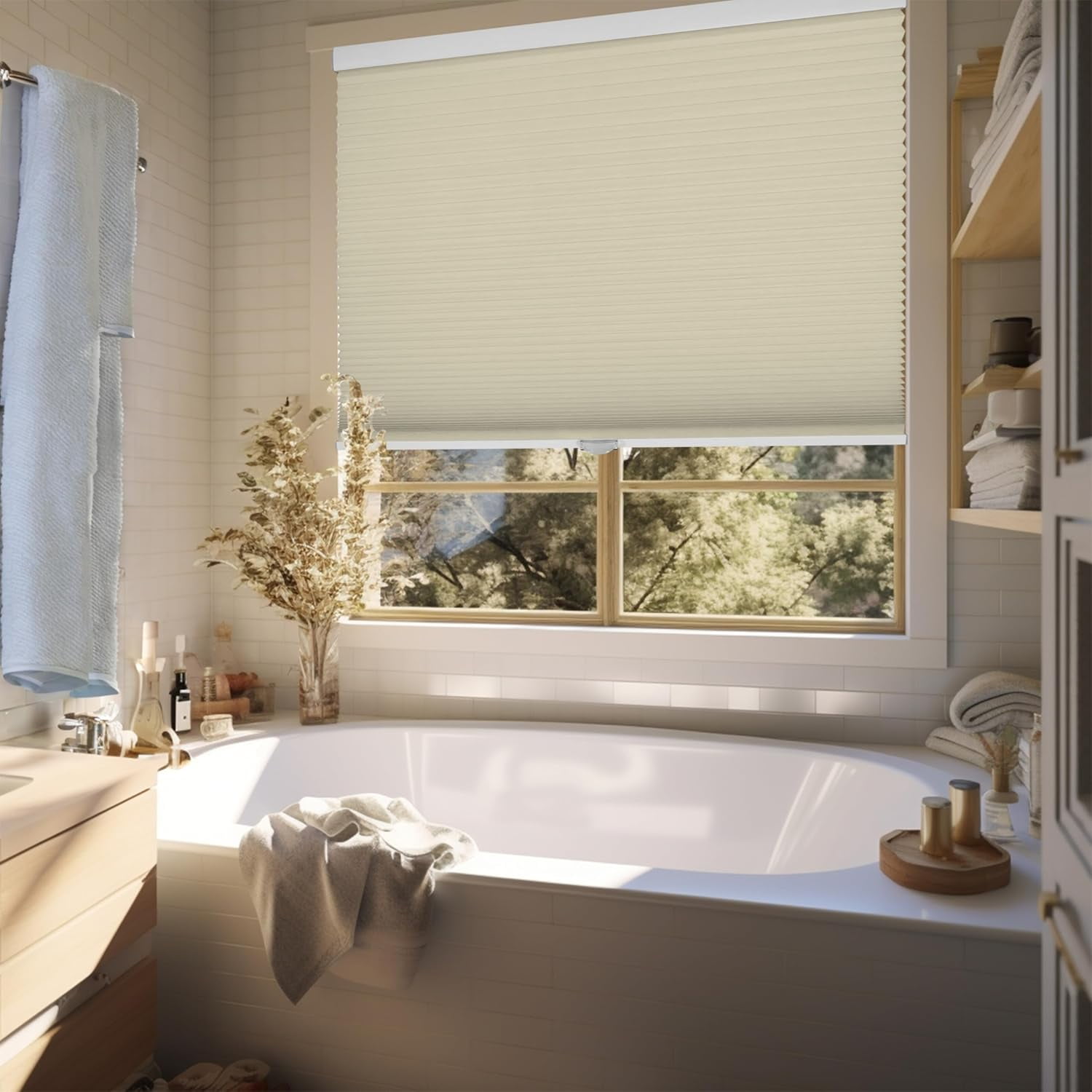Chicology Beige Cordless Blackout Cellular Shades 28 in. W x 72 in. L