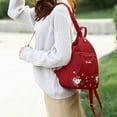 thumbnail image 4 of Backpack for Women Print Mini Backpack Lightweight Casual Travel School Shoulder Bag Red One Size, 4 of 6