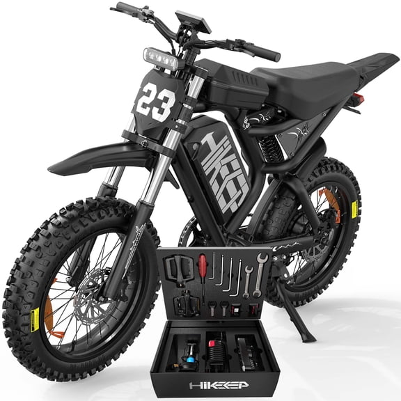 HiKeep Electric Mountain Bike for Adults, 1500W 3000W Peak Dirt E-Bike, 20" Fat Tire, 52V 40Ah Battery, 40 mph, UL2849