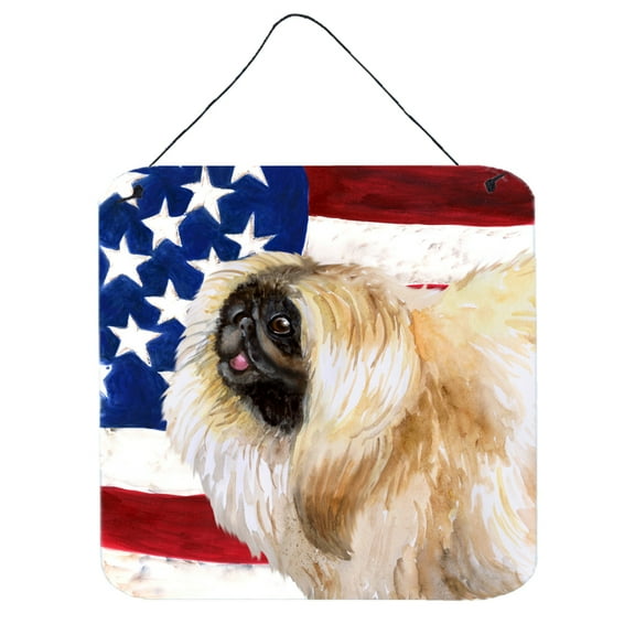 Carolines Treasures BB9681DS66 Pekingese Patriotic Wall or Door Hanging Prints 6HX6W multicolor