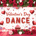 thumbnail image 5 of Red Heart Design Valentine Dance Banner Pink Cupcake Pattern Love Display Rose Decor Musical Note Romantic Backdrop for Valentine's Party Dance Evening Romantic Date, 5 of 5